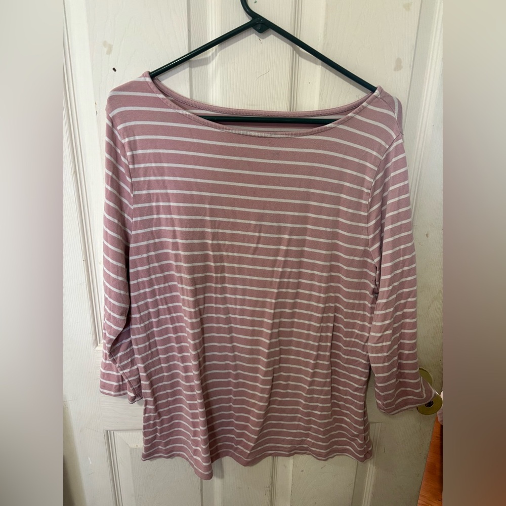 a new day Pink Striped Long Sleeve Tee